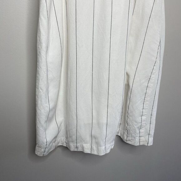 HEARTLOOM Rhea Dress Women XS Side Button Striped Mini Linen Blend Sleeveless - Picture 11 of 13